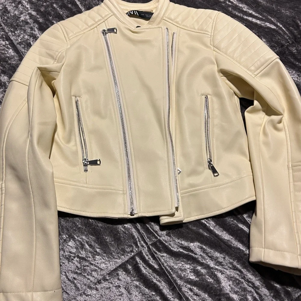 Zara Faux Leather Utility Jacket - Picture 1 of 6